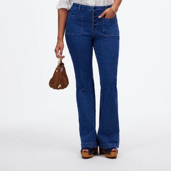 NWOT Madewell Curvy Flea Market Flare Jeans in Enola Wash Size 30 - Picture 1 of 3